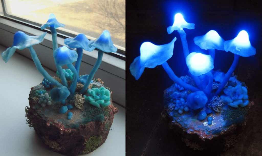 светящиеся грибы из полимерки